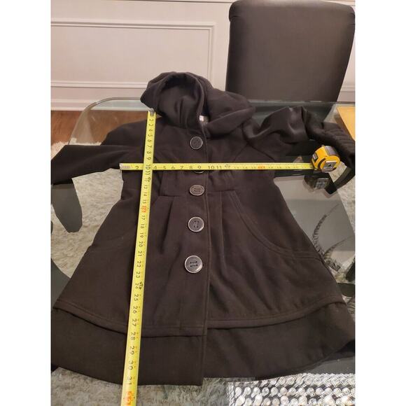 Jolt Women's Black Polyester Long Sleeve Buttons Front Casual Jacket Coat Size M - Picture 8 of 11